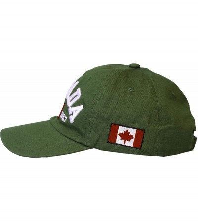 Baseball Caps Cotton Baseball Cap Canada Maple Flag Embroidery LX1382 - Green - CN18XTTO4AD $15.78