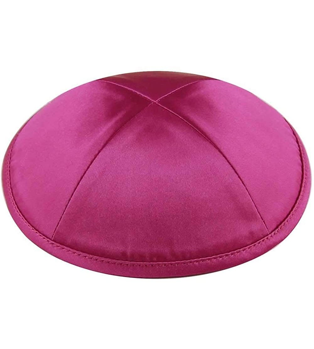 Skullies & Beanies Deluxe Satin Kippot Single or Bulk Optional Custom Imprinting for Any Event - Hot Pink - CU11JPYTZ91 $11.41