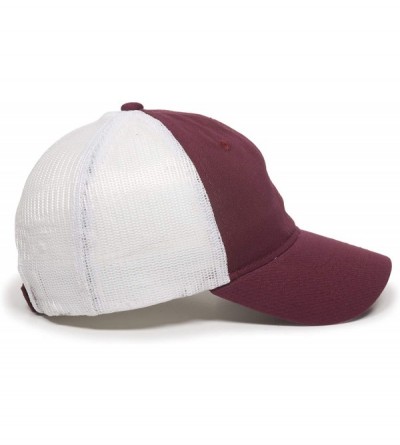 Baseball Caps Garment Washed Meshback Cap - Burgundy/White - CM114XY5BOB $15.44