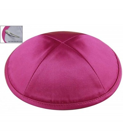 Skullies & Beanies Deluxe Satin Kippot Single or Bulk Optional Custom Imprinting for Any Event - Hot Pink - CU11JPYTZ91 $11.41