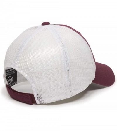 Baseball Caps Garment Washed Meshback Cap - Burgundy/White - CM114XY5BOB $15.44