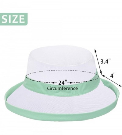 Sun Hats Womens Bucket Hat UV Sun Protection Lightweight Packable Summer Travel Beach Cap - Green/White - CP18QMD8C5S $8.27