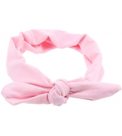 Headbands Vintage Adults Elastic Headband Bunny Ears Bow Hairband Hair Decor Accessory - Pink - CP12GTBSUD9 $10.86