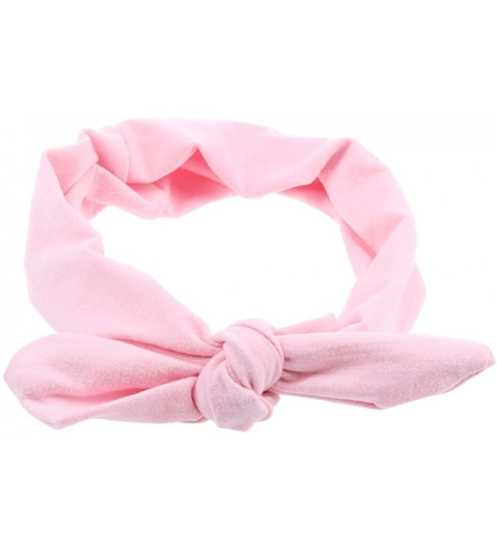 Headbands Vintage Adults Elastic Headband Bunny Ears Bow Hairband Hair Decor Accessory - Pink - CP12GTBSUD9 $10.86