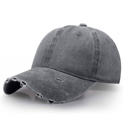 Baseball Caps Unisex Classic Plain Baseball Cap Adjustable Unstructured 6 Panel Dad Hats - A-chic Ripped-grey New-m/L - CF192...