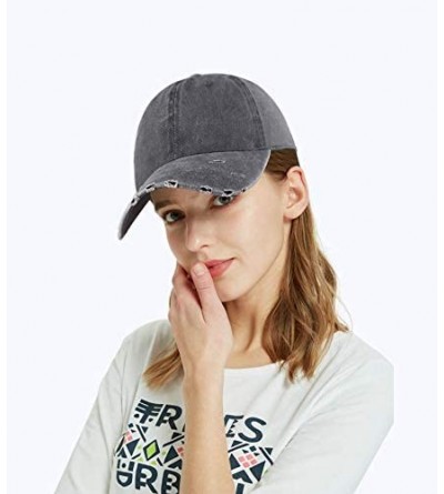 Baseball Caps Unisex Classic Plain Baseball Cap Adjustable Unstructured 6 Panel Dad Hats - A-chic Ripped-grey New-m/L - CF192...