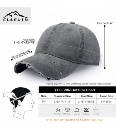 Baseball Caps Unisex Classic Plain Baseball Cap Adjustable Unstructured 6 Panel Dad Hats - A-chic Ripped-grey New-m/L - CF192...