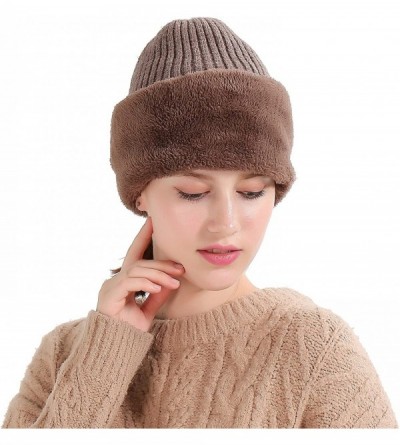 Balaclavas Windproof Ski Face Mask Winter Hats Warm Knitted Balaclava Beanie Hat - Khaki - CG1878I6XDL $12.78