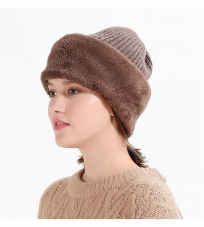 Balaclavas Windproof Ski Face Mask Winter Hats Warm Knitted Balaclava Beanie Hat - Khaki - CG1878I6XDL $12.78