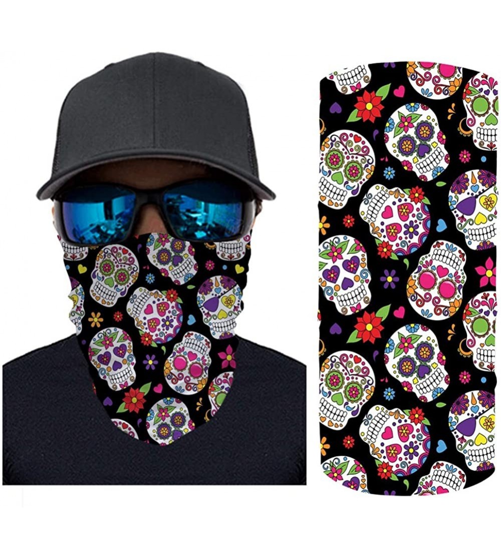 Balaclavas Seamless Bandana for Sun Dust Wind Protection for Riding Motorcycle Cycling Fishing Hunting - Skull-4 - CM197WHZ8M...