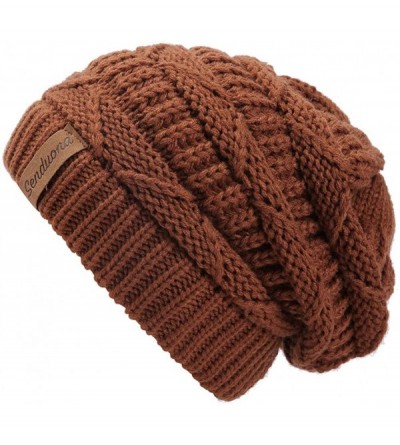Skullies & Beanies Women Slouchy Beanie Winter Baggy Warm Snow Knit Hat Thick Oversized Skull Cap - Rust - C318YXA62SH $9.59