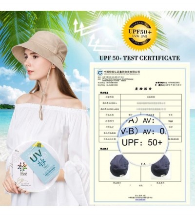 Bucket Hats Bucket Cord Sun Summer Beach Hat Wide Brim for Women Foldable UPF 50+ - 89024_navy - C017YX8M74A $14.18