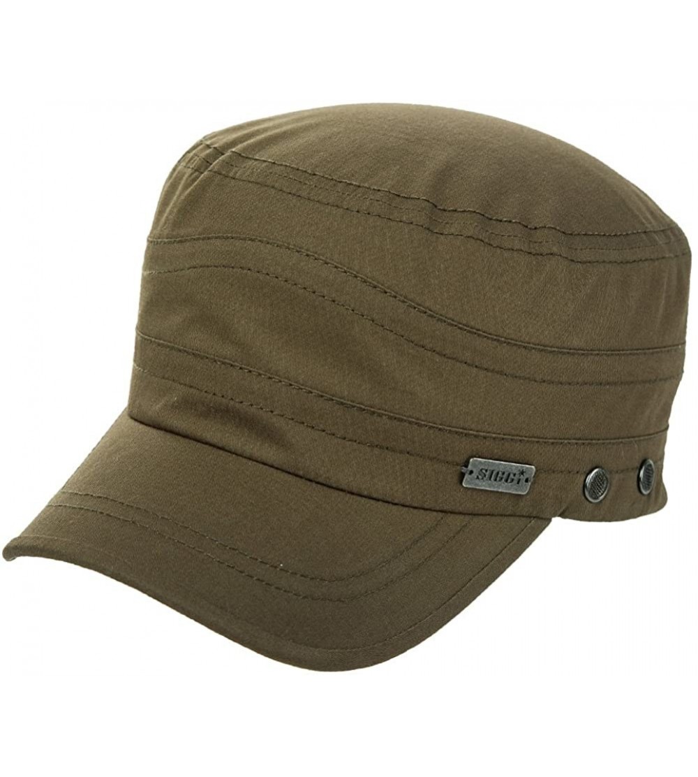 Newsboy Caps Mens Womens Cotton Military Cadet Hat Baseball Army Cap 56-64cm - 69251green - CD18WQH3KZ5 $20.09