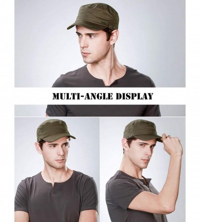 Newsboy Caps Mens Womens Cotton Military Cadet Hat Baseball Army Cap 56-64cm - 69251green - CD18WQH3KZ5 $20.09