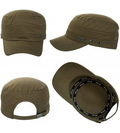 Newsboy Caps Mens Womens Cotton Military Cadet Hat Baseball Army Cap 56-64cm - 69251green - CD18WQH3KZ5 $20.09