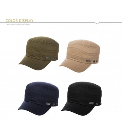 Newsboy Caps Mens Womens Cotton Military Cadet Hat Baseball Army Cap 56-64cm - 69251green - CD18WQH3KZ5 $20.09