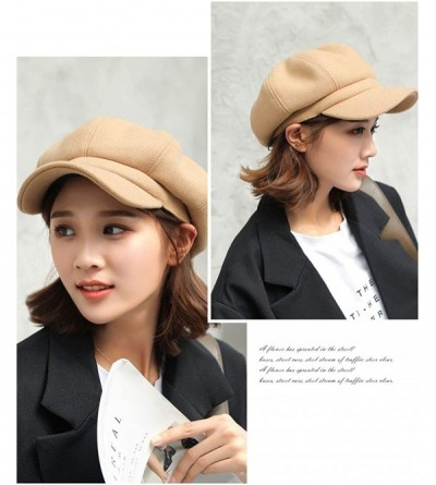 Berets Women Beret Newsboy Hat French Wool Cap Classic Autumn Spring Winter Hats - Camel - C418ARCRNES $18.02