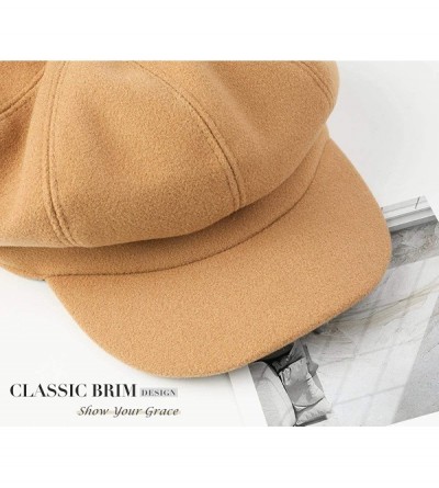 Berets Women Beret Newsboy Hat French Wool Cap Classic Autumn Spring Winter Hats - Camel - C418ARCRNES $18.02