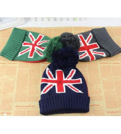 Skullies & Beanies Women Men Crochet Knitted Ball Stripe Stars Winter Warm Beanie Hat Ski Cap - Green - CH18KA9D6SR $17.09
