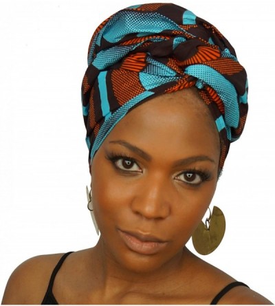 Headbands 100% African Wax Cotton Ankara Print Headwraps & Turbans - Authenthic Kente Fabric Head Wraps - Mochamint - CS18T7C...