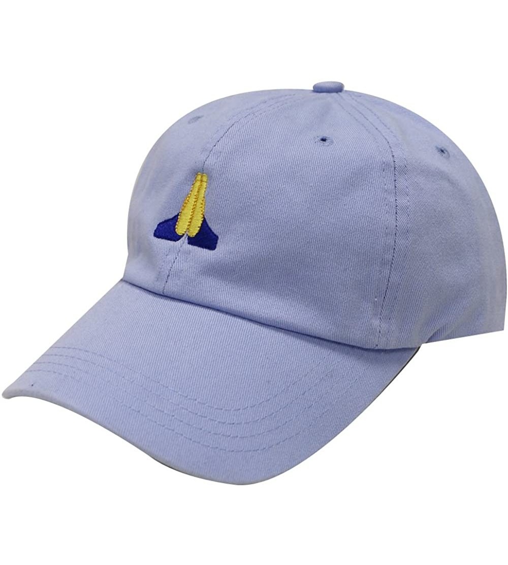 Baseball Caps Pray Emoji Cotton Baseball Cap Dad Hats - Sky - CA12JQZSOCR $12.49