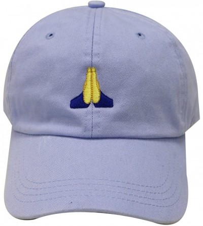 Baseball Caps Pray Emoji Cotton Baseball Cap Dad Hats - Sky - CA12JQZSOCR $12.49