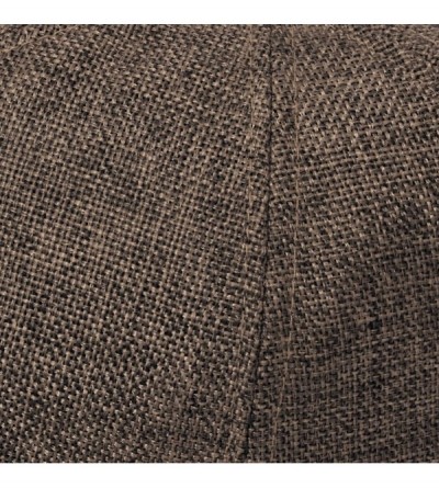 Newsboy Caps Linen-Like Flat Cap Cabbie Hat Gatsby Ivy Irish Stretch Newsboy - Brown - CT11XGNXYKN $25.89