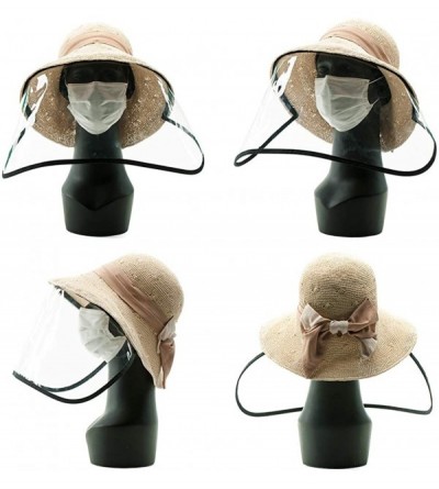 Sun Hats Packable Womens Straw Cloche Derby Fedora Summer Wide Brim Sun Hat Floppy Beach 55-60cm - 00052beige - CR18D2K67ZX $...