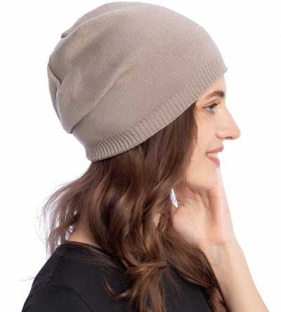 Skullies & Beanies Women Light Soft Wool Double-Layer Beanie Skull Hat Stylish Outdoor Urban Cap Winter Fall Spring - CI18YC9...