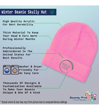 Skullies & Beanies Custom Beanie for Men & Women Hippo A Embroidery Acrylic Skull Cap Hat - Soft Pink - C618H5IA9EA $11.50