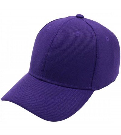 Baseball Caps Baseball Cap Men Women - Classic Adjustable Plain Hat - Purple - C617YKIEN2A $18.61