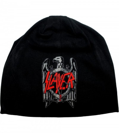 Skullies & Beanies Slayer Band Logo & Black Eagle Heavy Metal Dual-Sided Beanie Cap Hat - CN11RY7K7QL $12.41