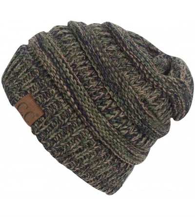 Skullies & Beanies Adult 4 Tone Soft Beanie - Dark Green - CY193QR3RYL $12.15