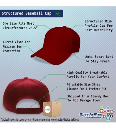 Baseball Caps Custom Baseball Cap Super Papa Embroidery Dad Hats for Men & Women Strap Closure - Burgundy - C218SDY5XC4 $20.74
