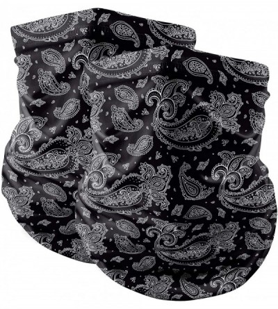 Balaclavas Quick Dry Sports UV Protection Head Wrap Face Scarf Neck Gaiter Bandana Balaclava - 2 Pack Black Paisley - C4199GS...