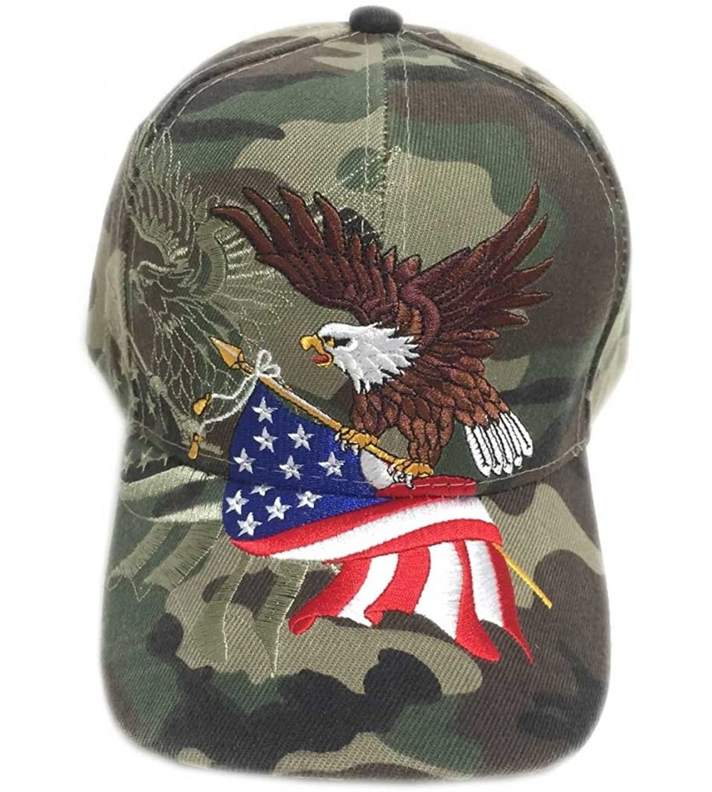 Baseball Caps Patriotic American Flag Design Baseball Cap USA 3D Embroidery - Military Camo - CO120061ZMR $18.35