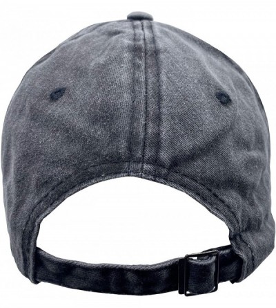 Baseball Caps Unisex Camping Hair Don't Care Vintage Adjustable Baseball Cap Denim Dad Hat - Embroidered Black - CE18U29I0I8 ...