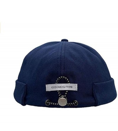 Skullies & Beanies Unisex Beanie Cotton Docker Brimless Hat Rolled Cuff Harbour Hat with Drawstring - H-blue - CZ19449ORYN $8.31