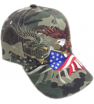 Baseball Caps Patriotic American Flag Design Baseball Cap USA 3D Embroidery - Military Camo - CO120061ZMR $18.35