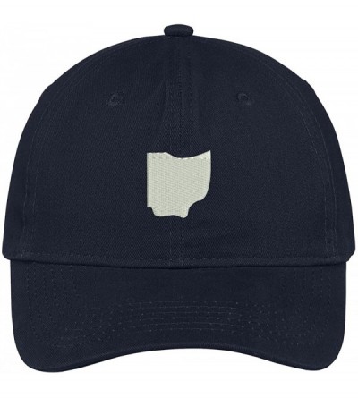 Baseball Caps Ohio State Map Embroidered Low Profile Soft Cotton Brushed Baseball Cap - Navy - CN17XWGEN9Q $34.34