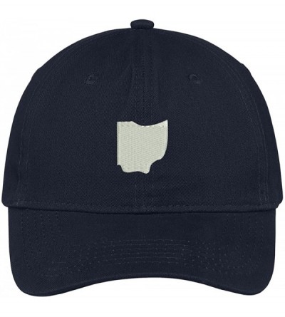 Baseball Caps Ohio State Map Embroidered Low Profile Soft Cotton Brushed Baseball Cap - Navy - CN17XWGEN9Q $14.46