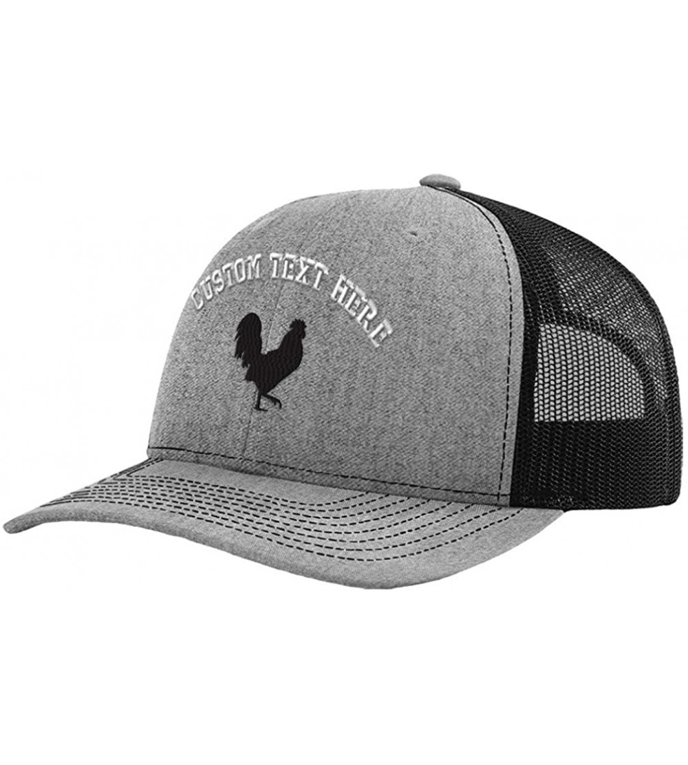 Baseball Caps Custom Baseball Cap Rooster Shadow Cock Silhouette Embroidery Polyester Mesh - C218SUOEIK5 $51.04