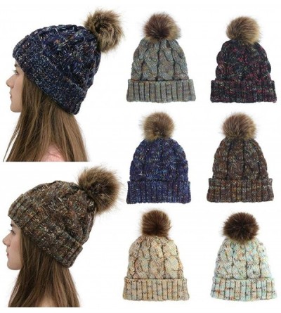 Skullies & Beanies Women Hat Knit Skull Beanie Winter Outdoor Runner Messy Bun Ponytail Cap - Beige - CN18AUOC0DI $40.02