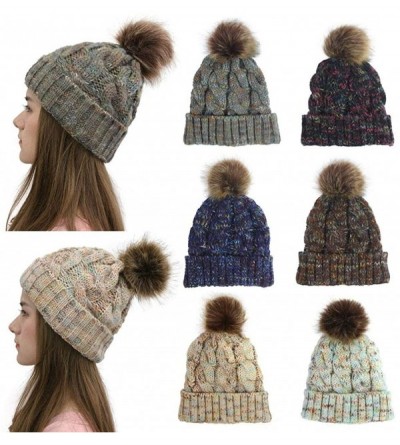 Skullies & Beanies Women Hat Knit Skull Beanie Winter Outdoor Runner Messy Bun Ponytail Cap - Beige - CN18AUOC0DI $20.27