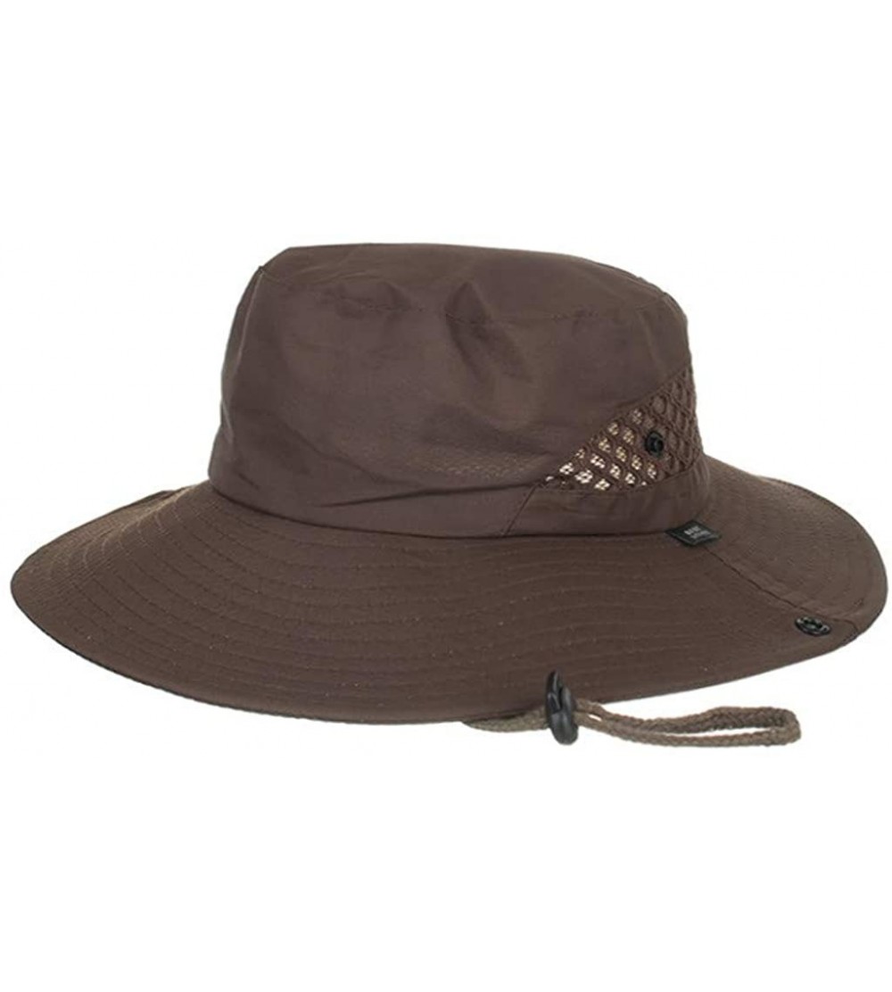 Sun Hats Sun Hat- Fashion Summer Outdoor Sun Hat Bucket Mesh Hat Drying Fishing Cap - Coffee - CE18TZMO6YH $9.51