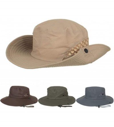 Sun Hats Sun Hat- Fashion Summer Outdoor Sun Hat Bucket Mesh Hat Drying Fishing Cap - Coffee - CE18TZMO6YH $9.51