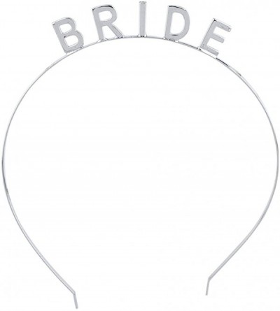 Headbands Bride Bridal Shower Bachelorette Party Crown Headband - Silver - CU1859ARWMS $19.40