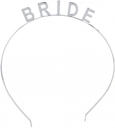 Headbands Bride Bridal Shower Bachelorette Party Crown Headband - Silver - CU1859ARWMS $10.72