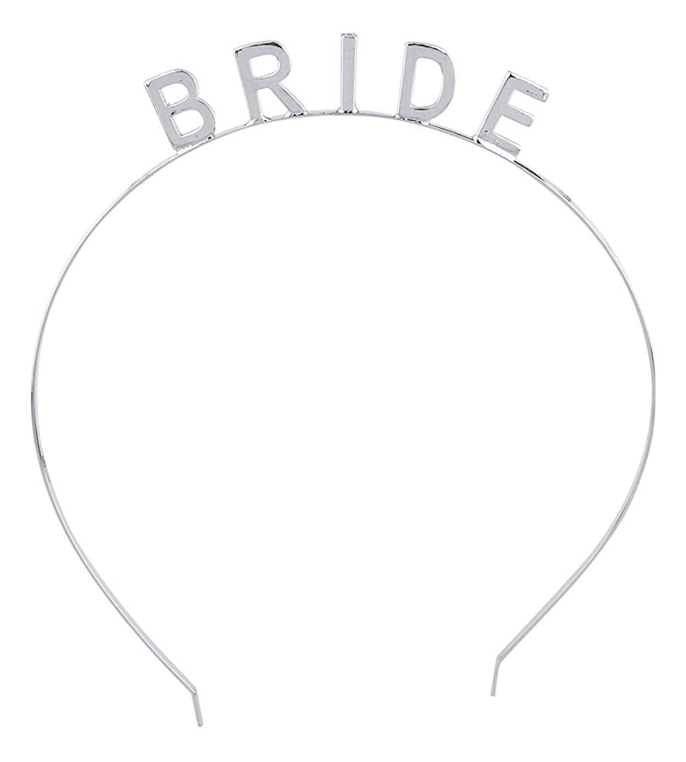 Headbands Bride Bridal Shower Bachelorette Party Crown Headband - Silver - CU1859ARWMS $10.72