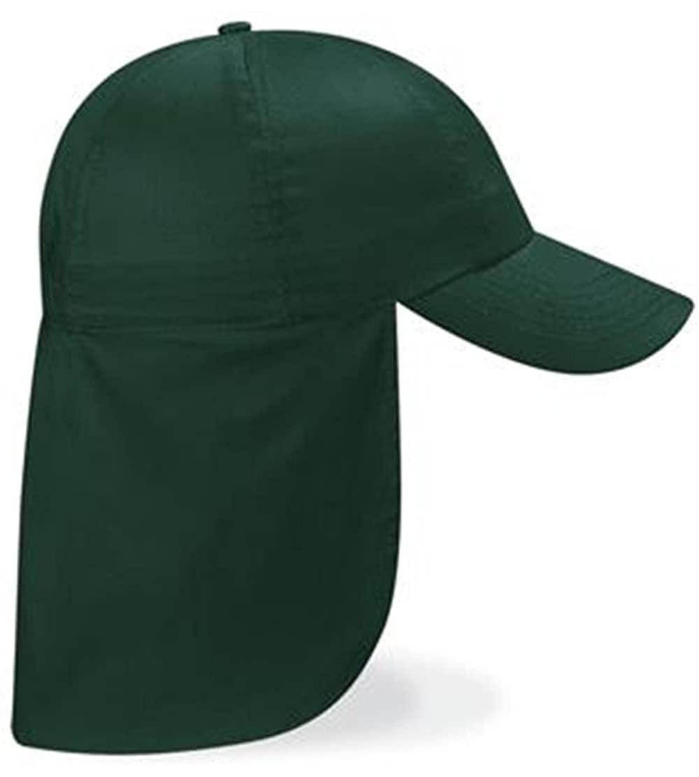 Sun Hats Boys 100% Cotton Twill Legionnaire Baseball for Sun Protection - Bottle Green - CZ116LRLOVH $7.48